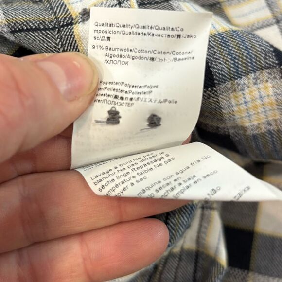 ORANGE HUGO BOSS Mens Blue White Yellow Plaid Ombre Button Down Shirt Sz XXL - Picture 6 of 10